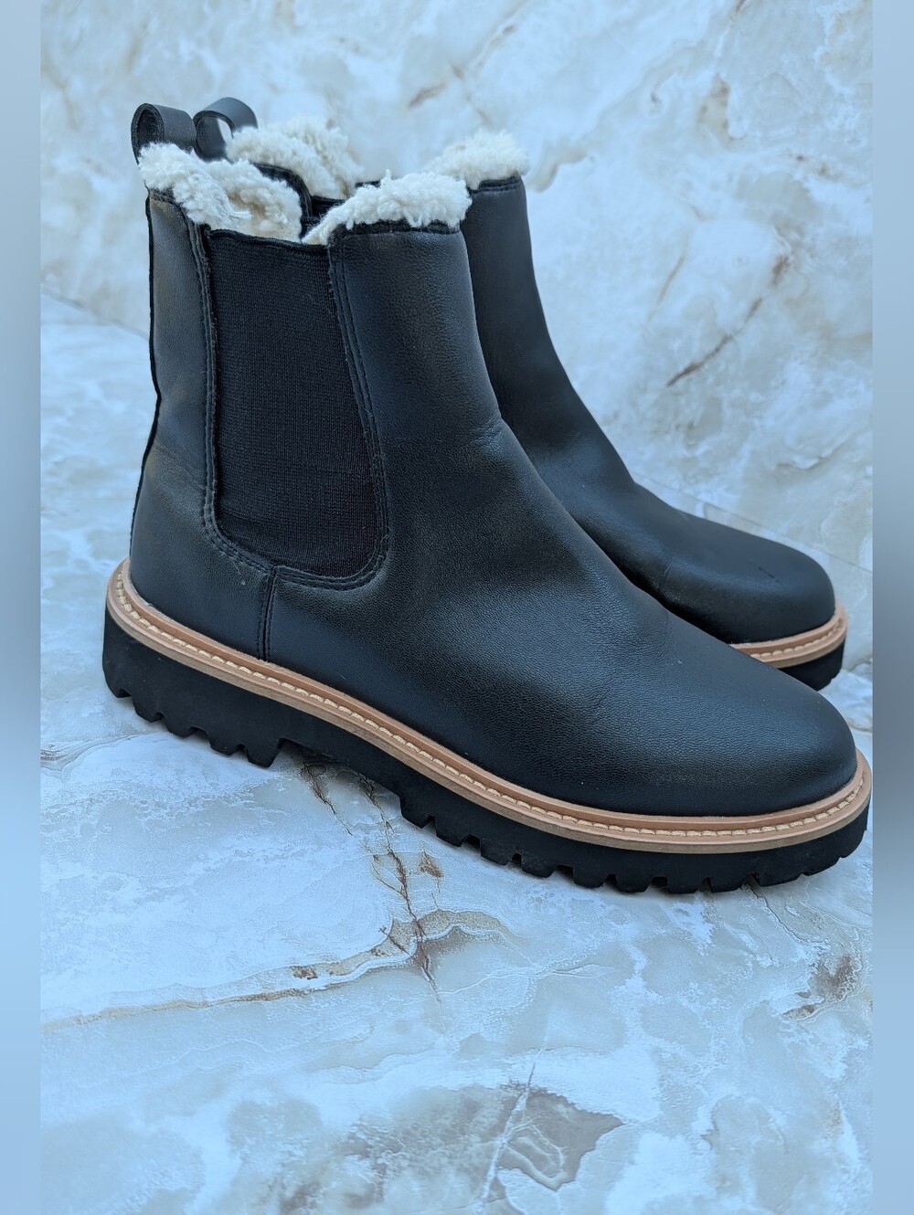 J. Crew Black Leather Chelsea Boots Woman's Sz 6